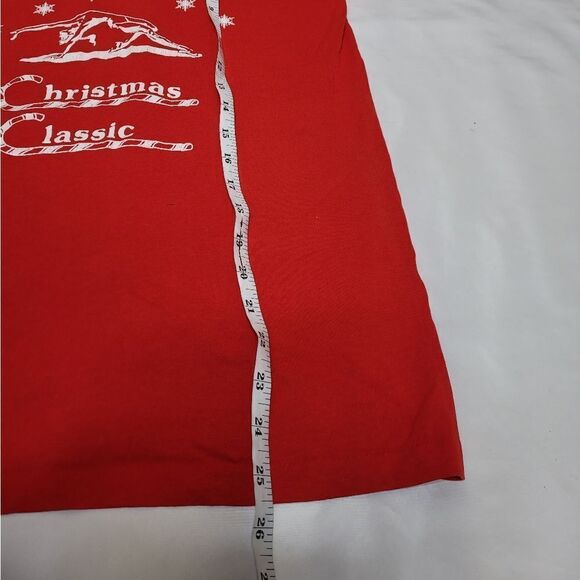 VINTAGE‎ 80s red single stitch YMCA Christmas Classic crew neck t-shirt S - Picture 10 of 10
